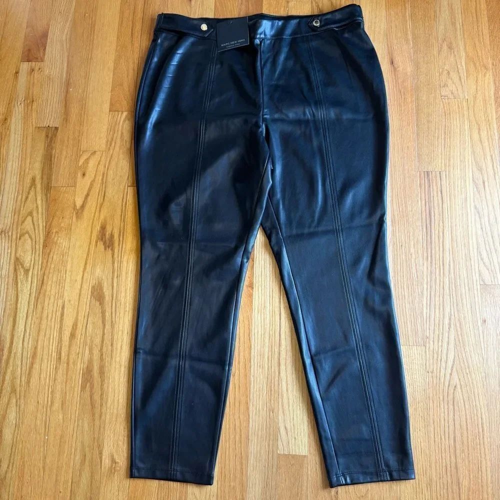 Marc New York Black Faux Leather Trousers